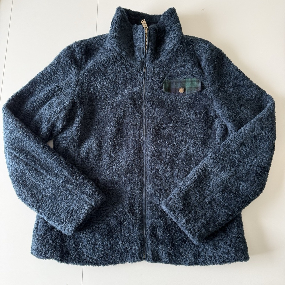 Pendleton Women's Fuzzy Zip Jacket Sherpa Fleece, Teal Size Small‎